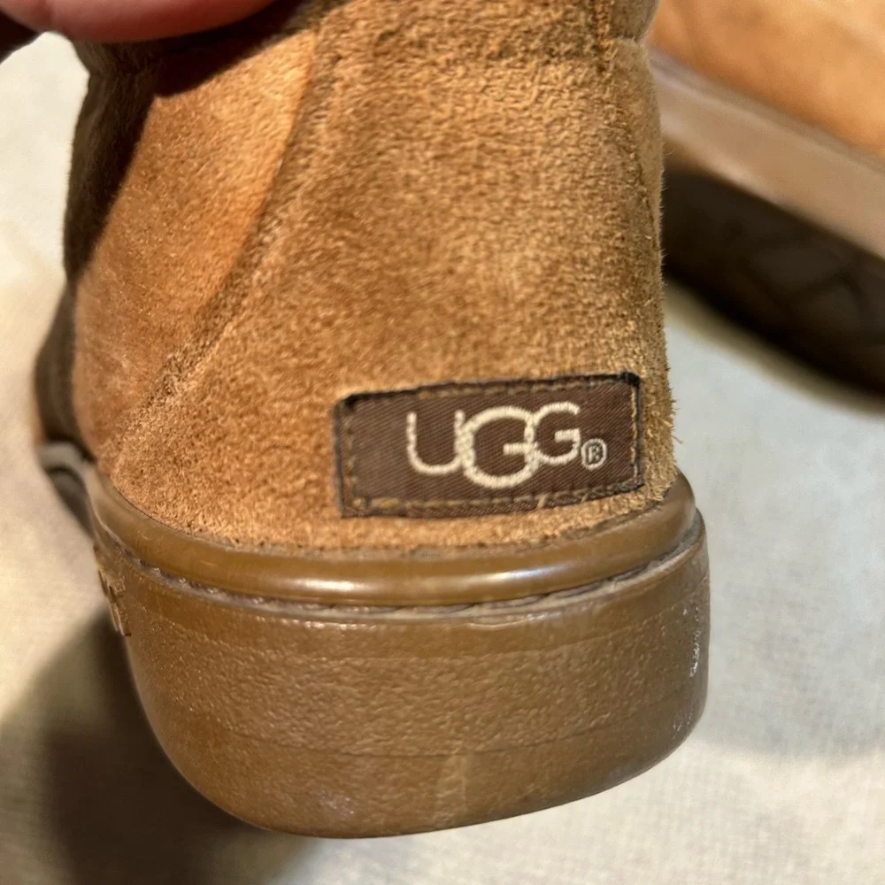 UGG Brown Suede Wool Inside Men Lace up Boots Size 9